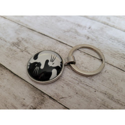 Schlüsselanhänger Katzen Ying und Yang