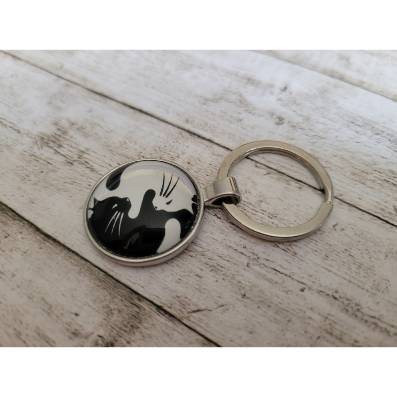 Schlüsselanhänger Katzen Ying und Yang