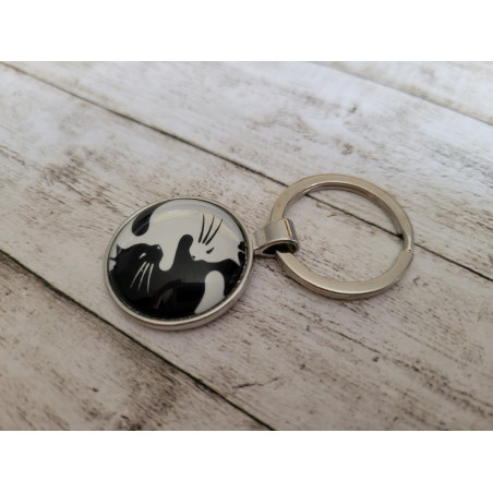 Schlüsselanhänger Katzen Ying und Yang
